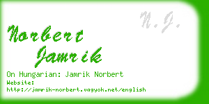 norbert jamrik business card